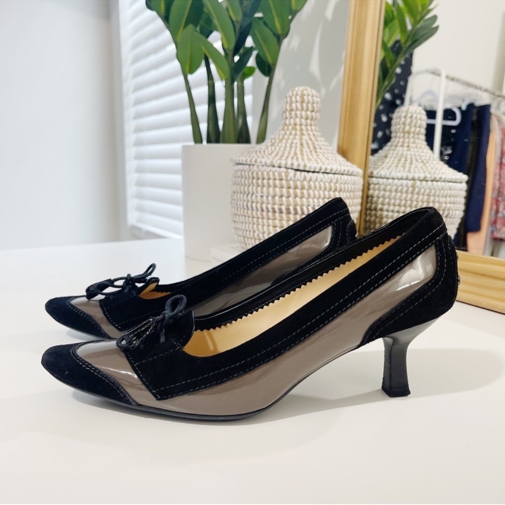 TOD’S kitten heel suede black heels pumps 36.5